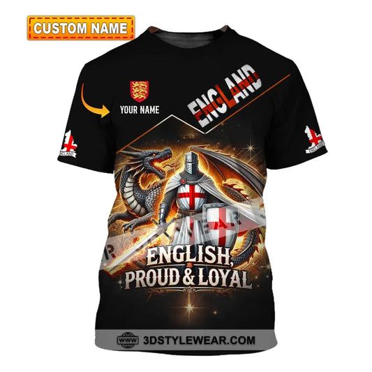 Unisex Shirt - Custom Name English Proud & Loyal T-Shirt