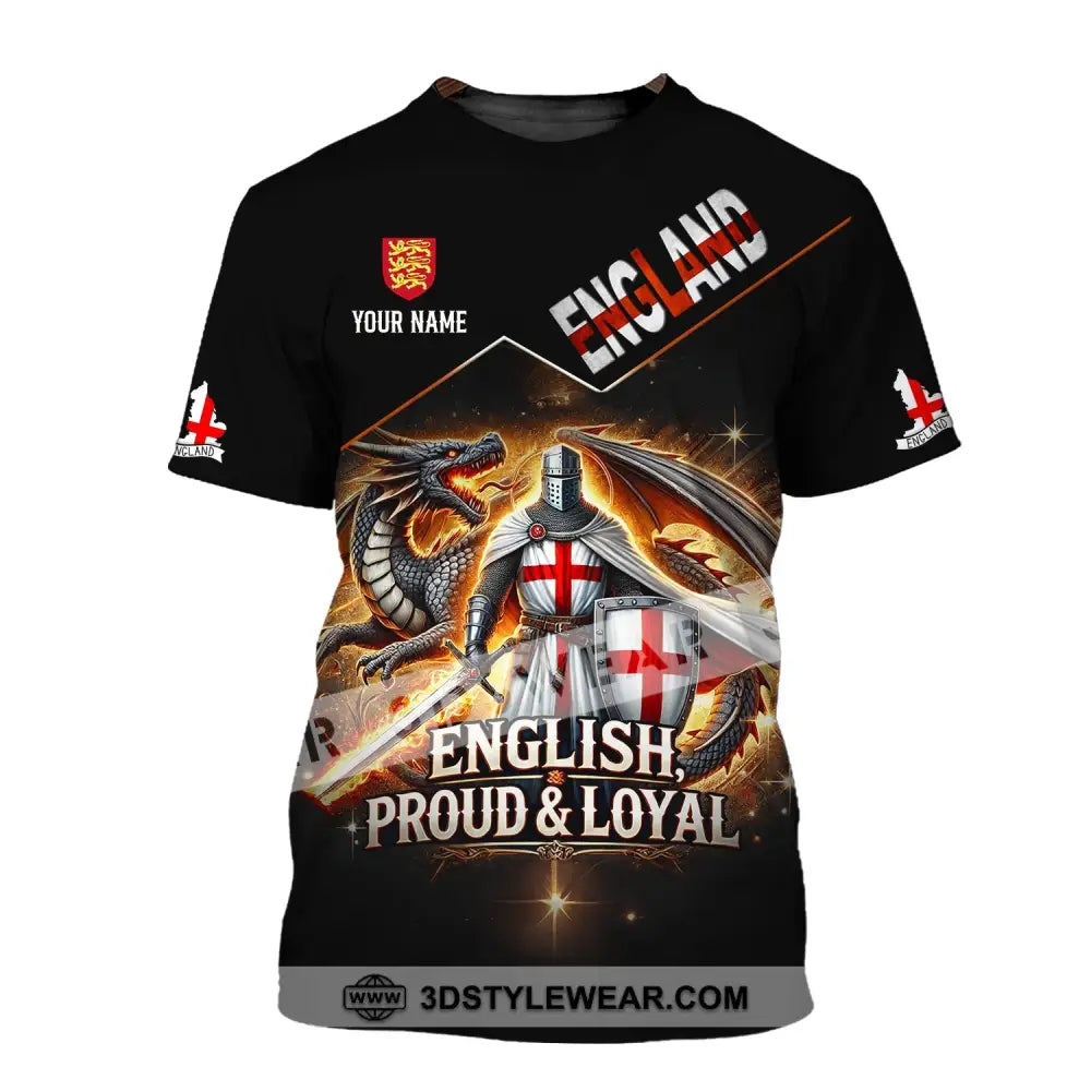 Unisex Shirt - Custom Name English Proud & Loyal T-Shirt / S T-Shirt