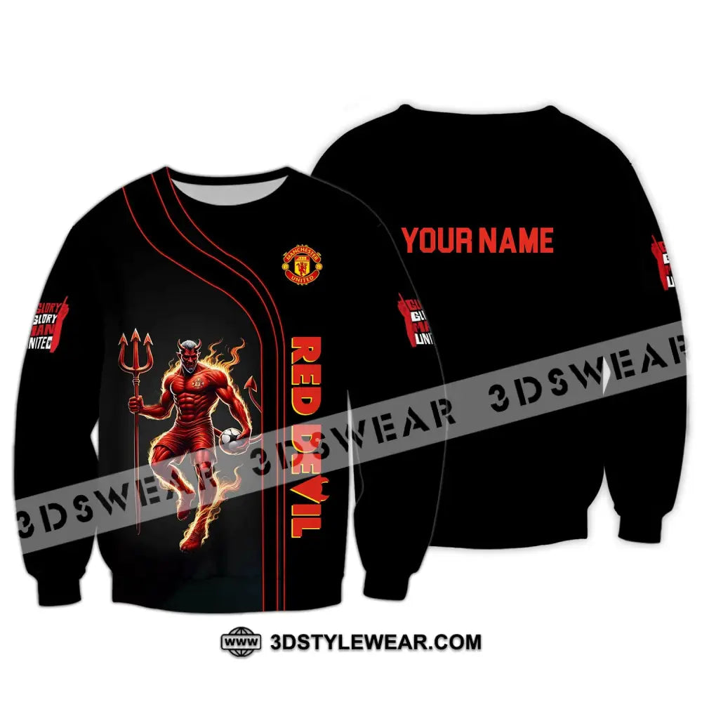 Unisex Shirt - Custom Name Fc Mu Red Devil Long Sleeve / S T-Shirt