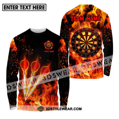 Unisex Shirt - Custom Name Fire Darts Long Sleeve / S T-Shirt