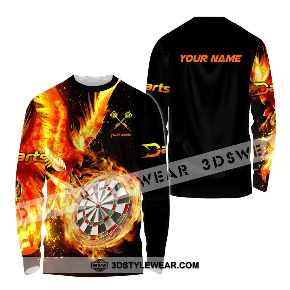 Unisex Shirt - Custom Name Fire Darts Sport Long Sleeve / S T-Shirt