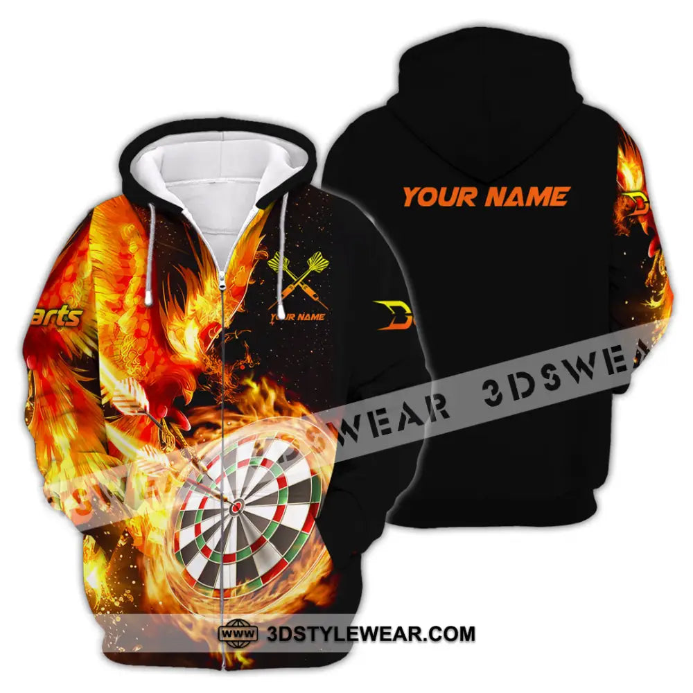 Unisex Shirt - Custom Name Fire Darts Sport Zipper Hoodie / S T-Shirt