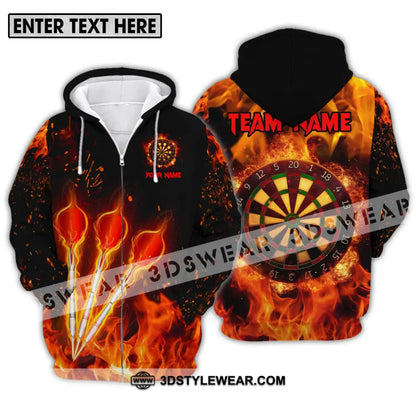 Unisex Shirt - Custom Name Fire Darts Zipper Hoodie / S T-Shirt