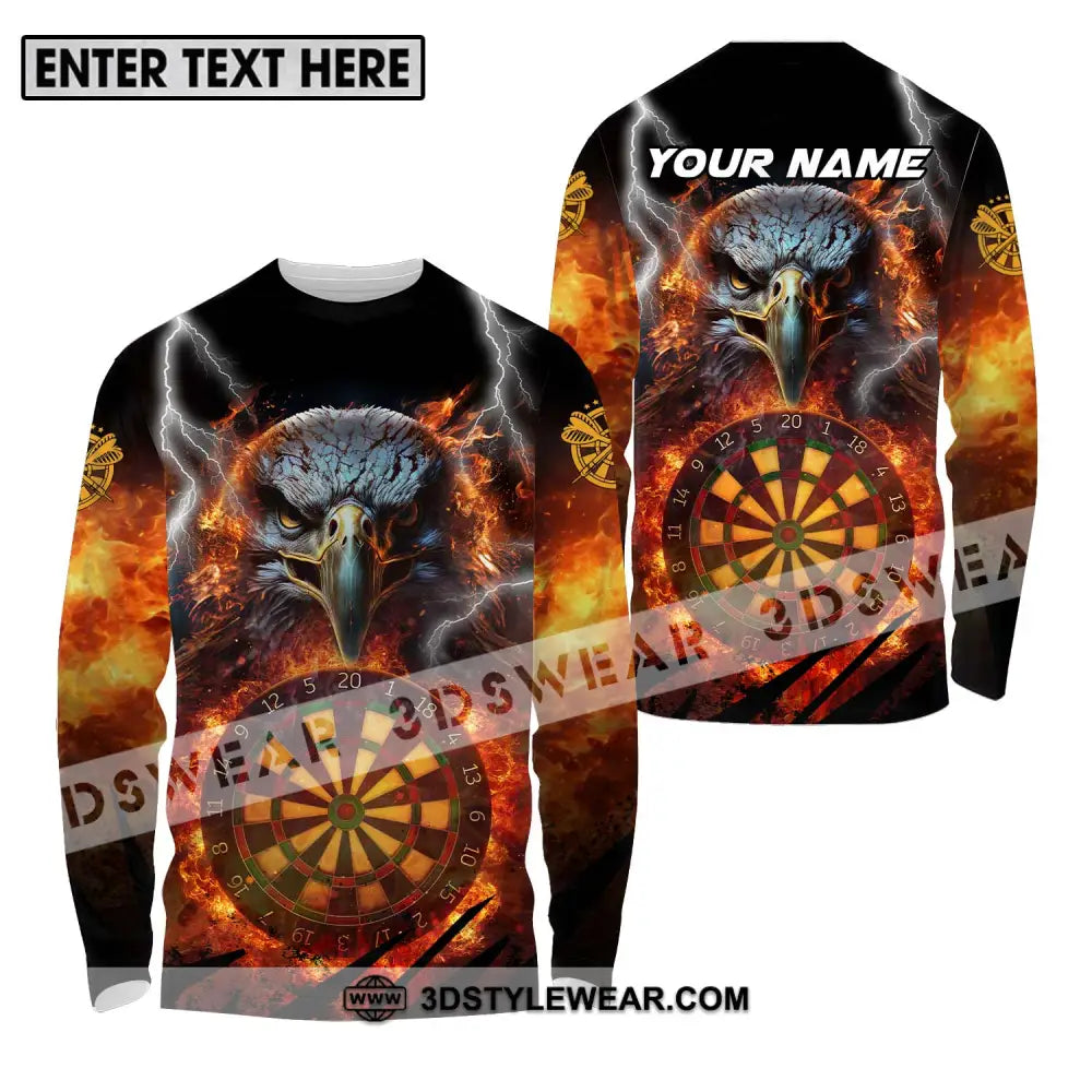 Unisex Shirt - Custom Name Fire Eagle Darts Long Sleeve / S T-Shirt