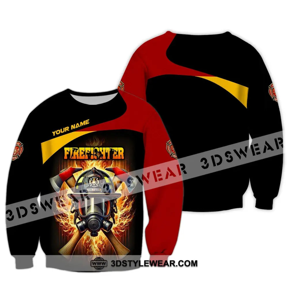 Unisex Shirt Custom Name Firefighter Hoodie Long Sleeve / S T-Shirt