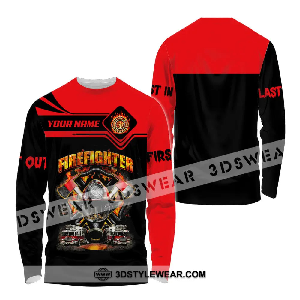 Unisex Shirt Custom Name Firefighter Memorial Fallen Firefighters 911 Long Sleeve / S T-Shirt