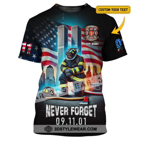 Unisex Shirt Custom Name Firefighter Memorial Fallen Firefighters 911 T-Shirt