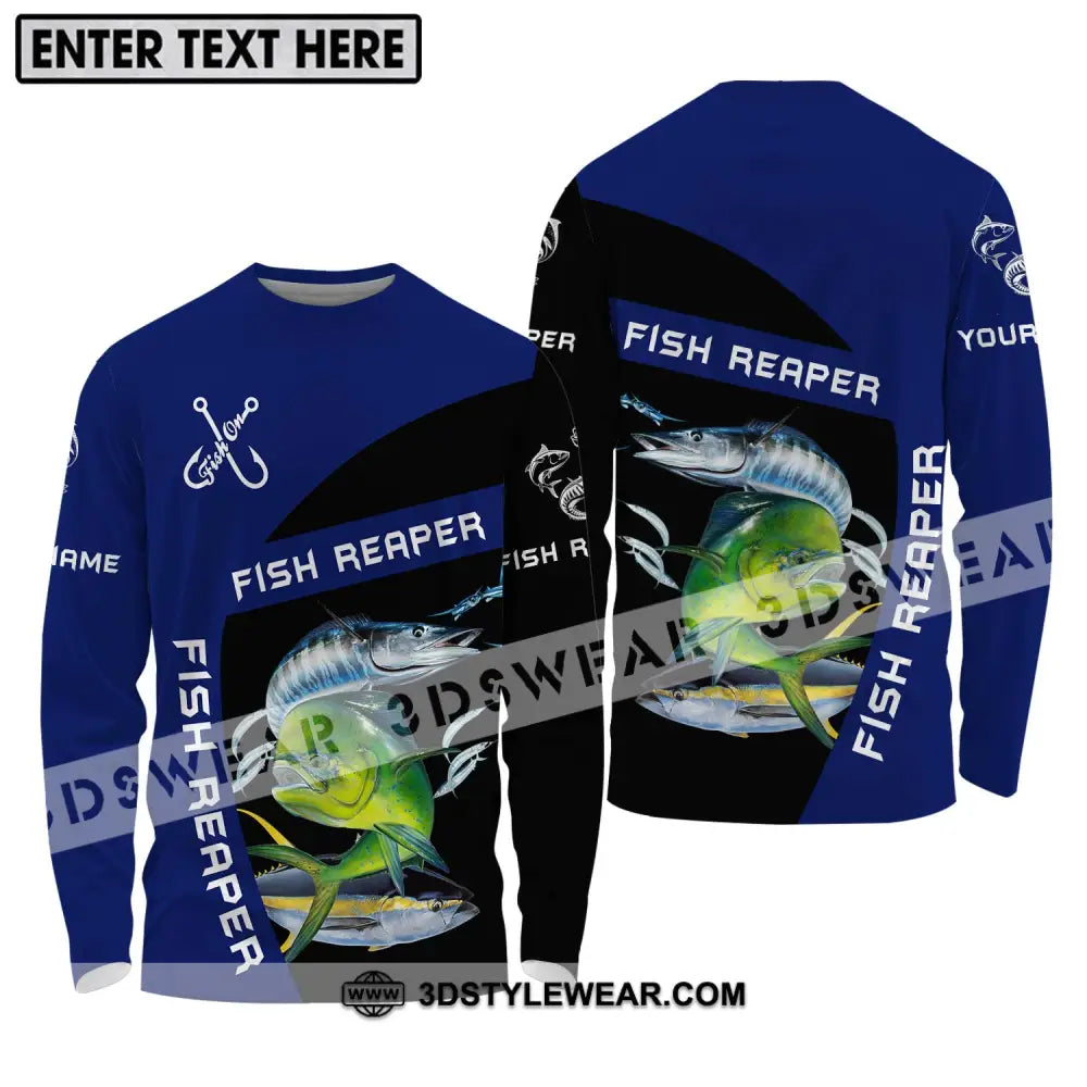 Unisex Shirt - Custom Name Fish Reaper Long Sleeve / S T-Shirt