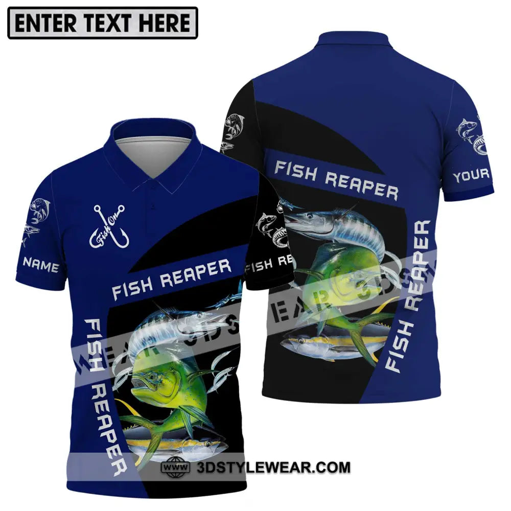 Unisex Shirt - Custom Name Fish Reaper Polo / S T-Shirt