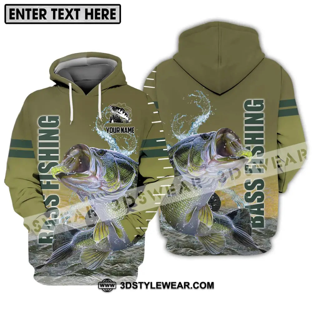 Unisex Shirt - Custom Name Fisher Bass Fishing Hoodie / S T-Shirt