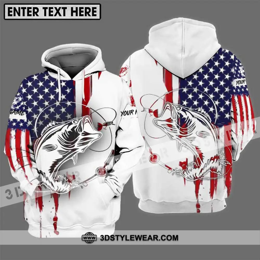 Unisex Shirt - Custom Name Fisher Usa Flag Color Hoodie / S T-Shirt