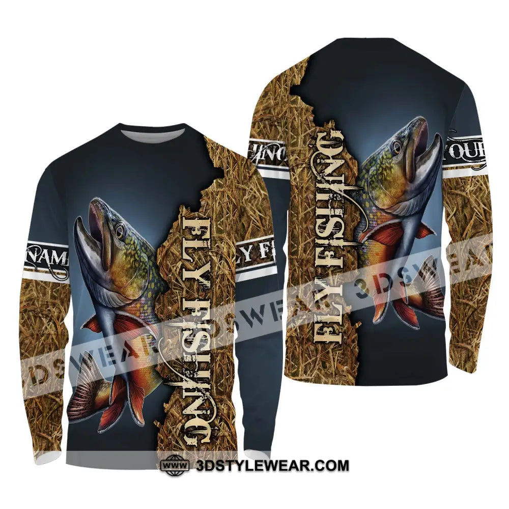 Unisex Shirt - Custom Name Fishing Fly Long Sleeve / S T-Shirt