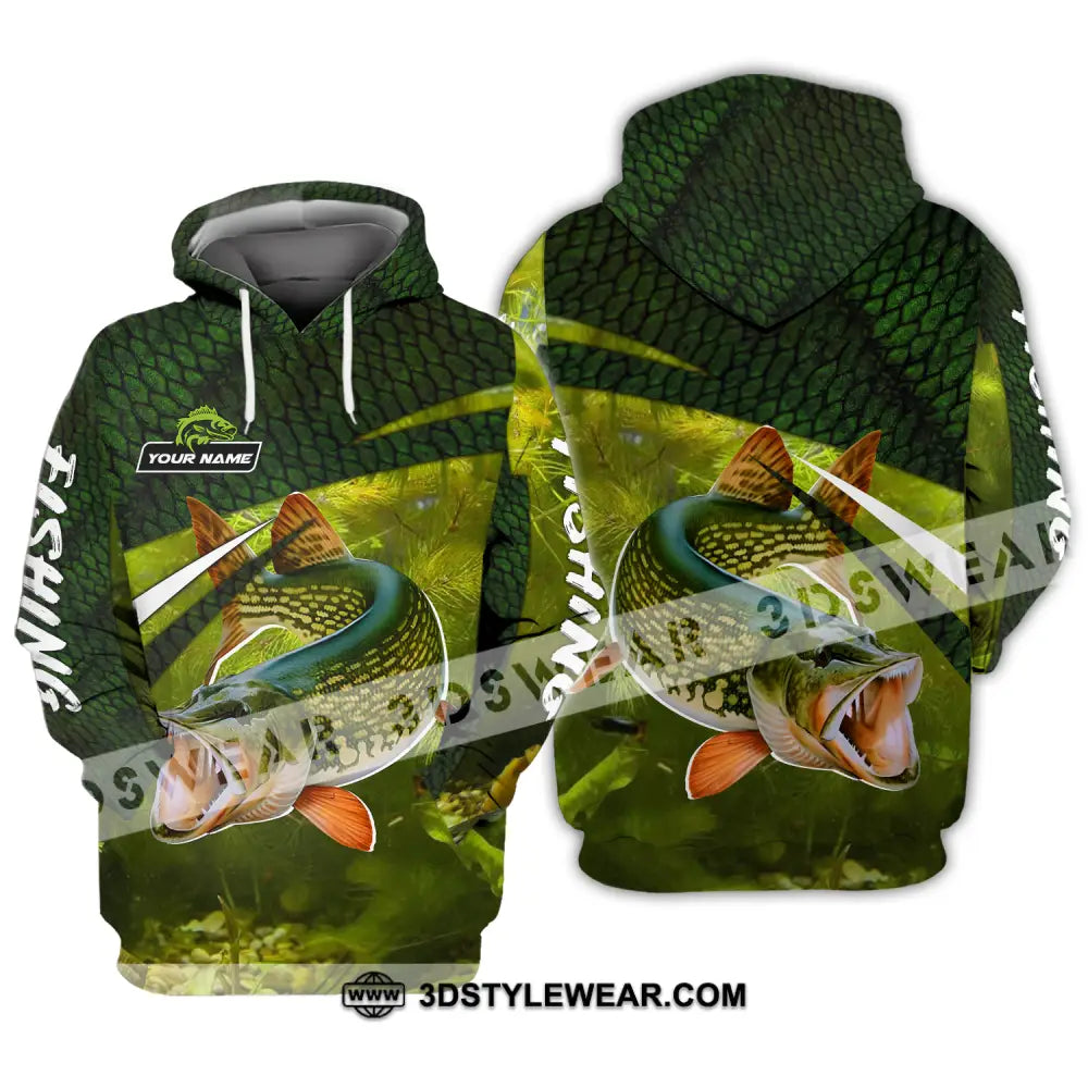 Unisex Shirt - Custom Name Fishing Green Hoodie / S T-Shirt