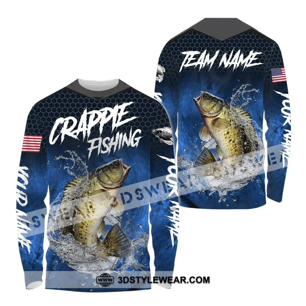 Unisex Shirt Custom Name Fishing Lover Crappie Hoodie Polo Long Sleeve / S T-Shirt