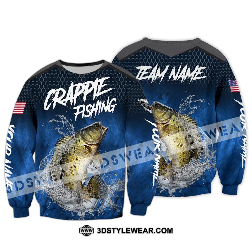 Unisex Shirt Custom Name Fishing Lover Crappie Hoodie Polo Long Sleeve / S T-Shirt