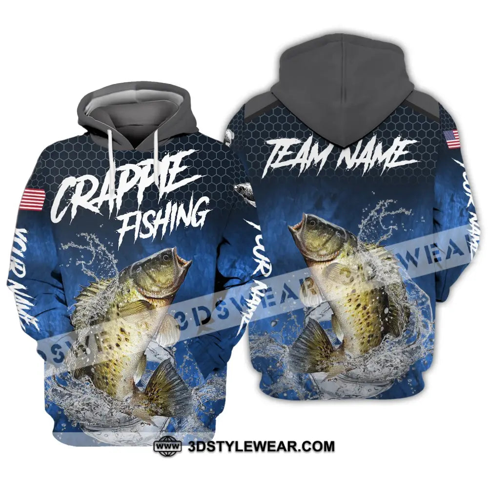 Unisex Shirt Custom Name Fishing Lover Crappie Hoodie Polo Long Sleeve / S T-Shirt