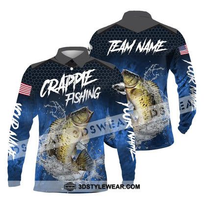 Unisex Shirt Custom Name Fishing Lover Crappie Hoodie Polo Long Sleeve / S T-Shirt