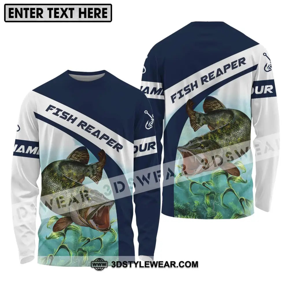 Unisex Shirt - Custom Name Fishing Lover Fish Reaper Long Sleeve / S T-Shirt