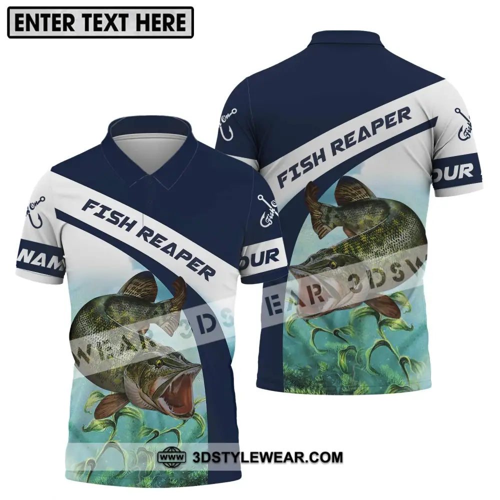 Unisex Shirt - Custom Name Fishing Lover Fish Reaper Polo / S T-Shirt