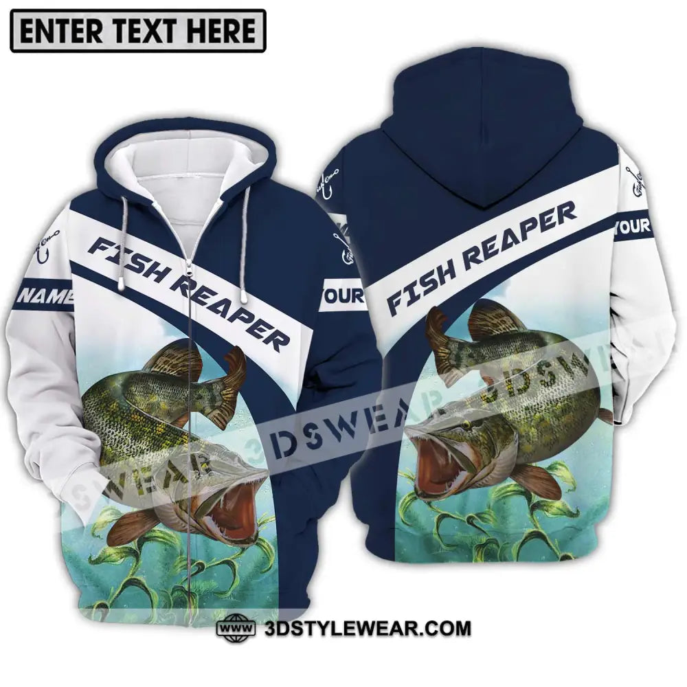 Unisex Shirt - Custom Name Fishing Lover Fish Reaper Zipper Hoodie / S T-Shirt