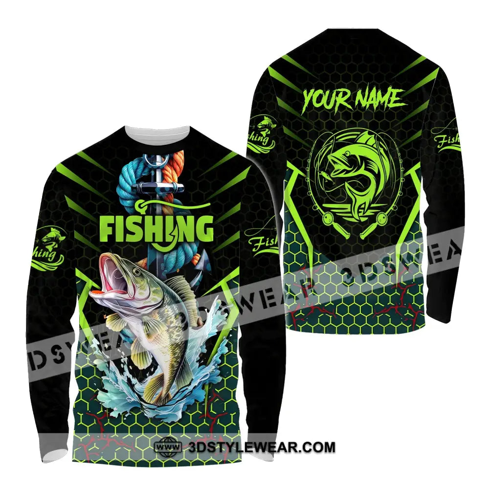 Unisex Shirt Custom Name Fishing Lover Hoodie Polo Long Sleeve / S T-Shirt