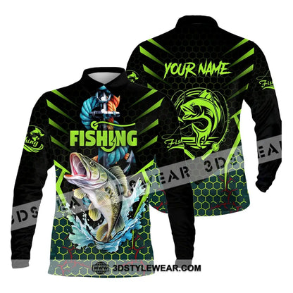 Unisex Shirt Custom Name Fishing Lover Hoodie Polo Long Sleeve / S T-Shirt