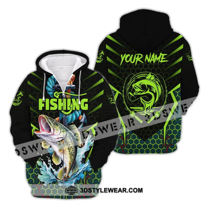 Unisex Shirt Custom Name Fishing Lover Hoodie Polo Long Sleeve Zipper / S T-Shirt