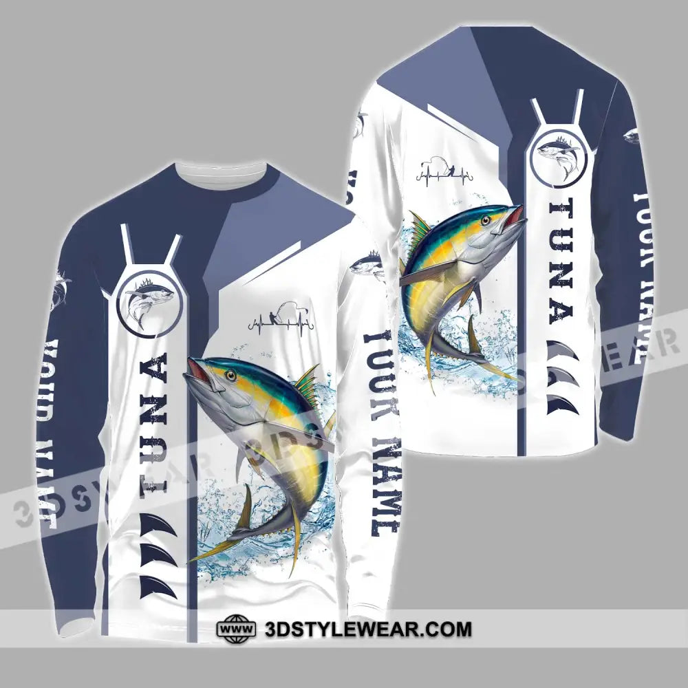 Unisex Shirt - Custom Name Fishing Tuna Long Sleeve / S T-Shirt