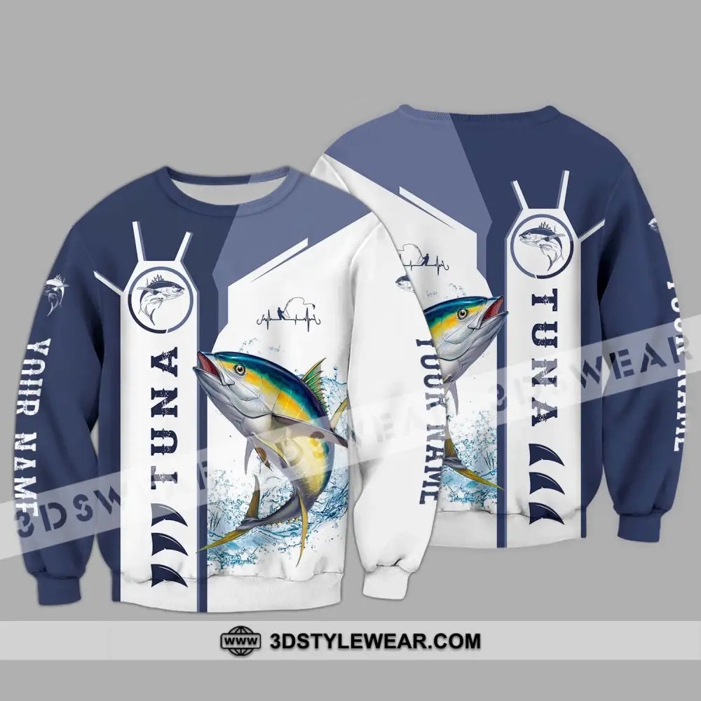 Unisex Shirt - Custom Name Fishing Tuna Long Sleeve / S T-Shirt