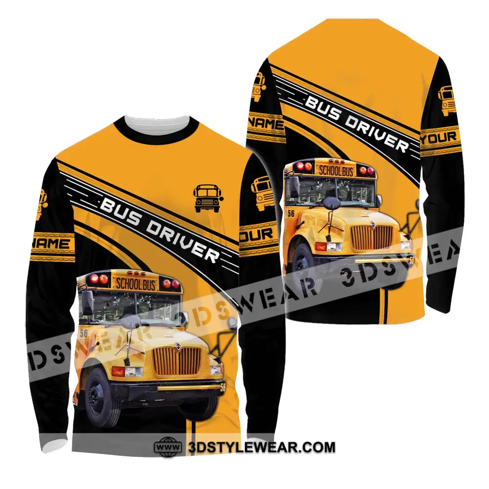 Unisex Shirt - Custom Name For Bus Driver Long Sleeve / S T-Shirt