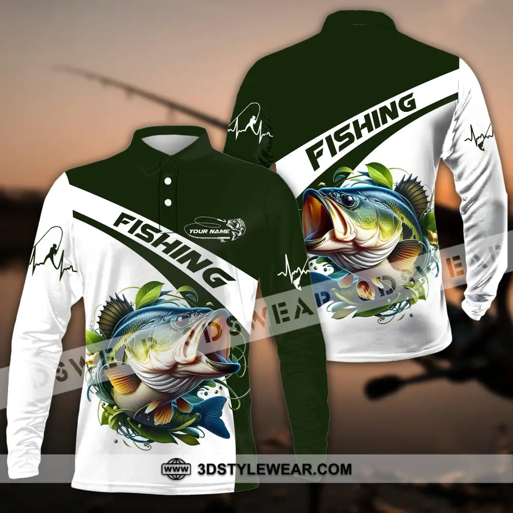 Unisex Shirt - Custom Name For Fisher Fishing Long Sleeve Polo / S T-Shirt