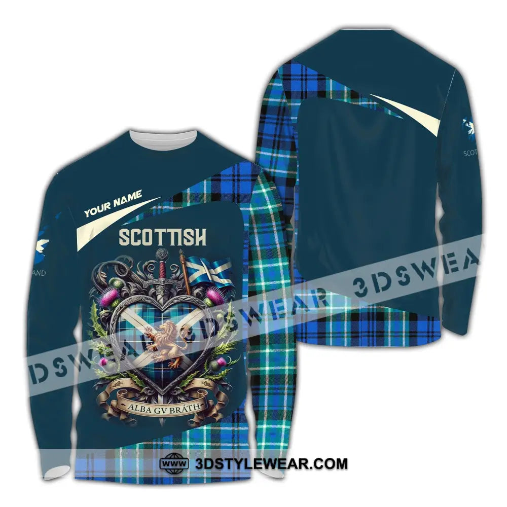 Unisex Shirt Custom Name For Scottish Scotland Hoodie Polo Long Sleeve / S T-Shirt