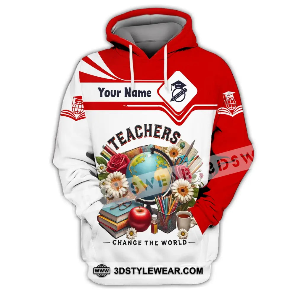 Unisex Shirt Custom Name For Teacher Polo Long Sleeve Back To School Gift Hoodie / S T-Shirt