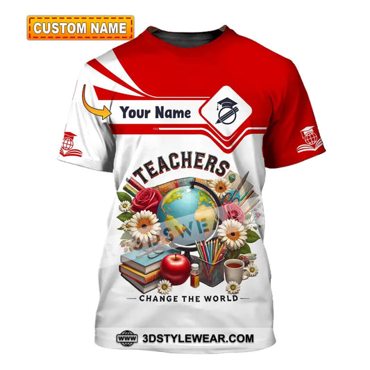 Unisex Shirt Custom Name For Teacher Polo Long Sleeve Back To School Gift T-Shirt