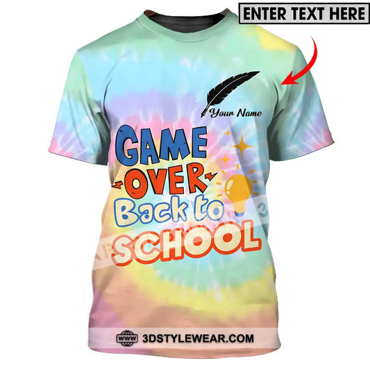 Unisex Shirt - Custom Name Game Over Back To School T-Shirt