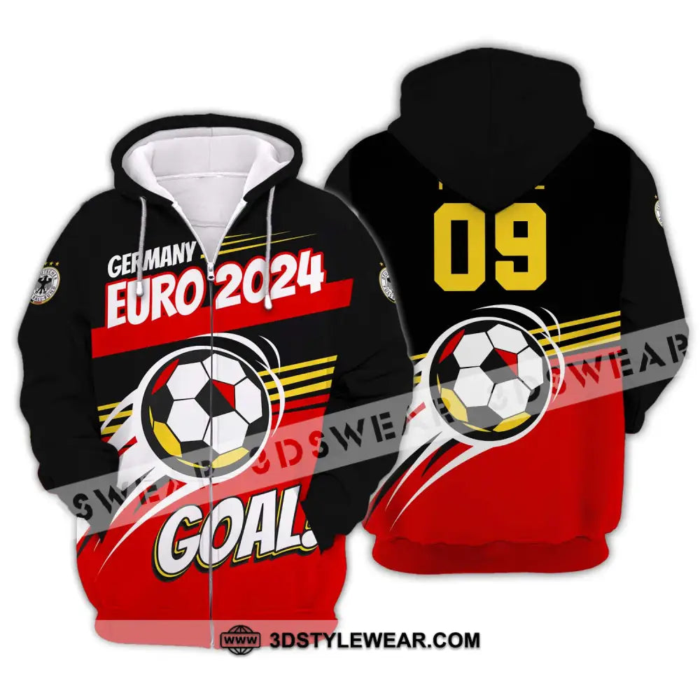 Unisex Shirt - Custom Name Germany National Team Euro 2024 Goal! Zipper Hoodie / S T-Shirt