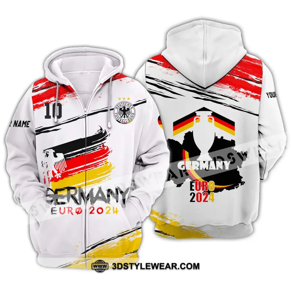 Unisex Shirt - Custom Name Germany National Team Euro 2024 Zipper Hoodie / S T-Shirt