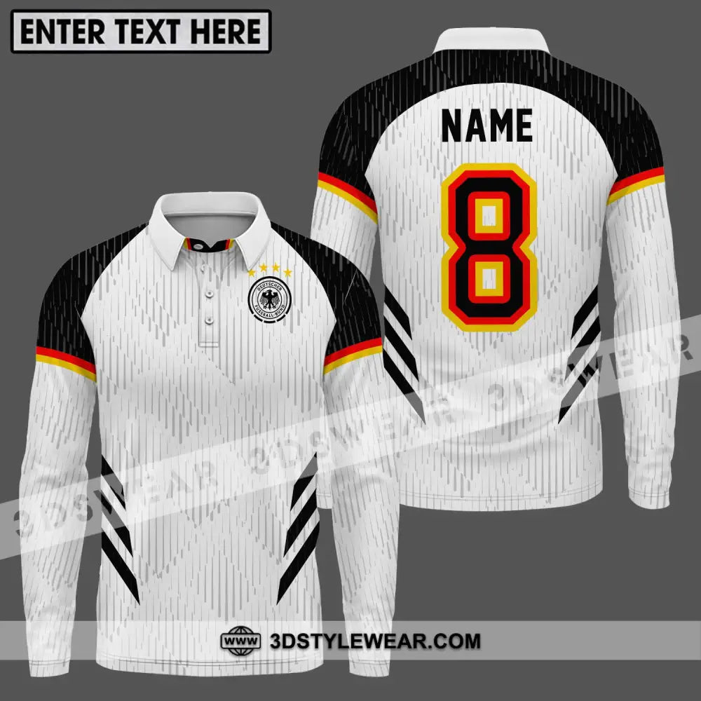 Unisex Shirt - Custom Name Germany National Team Long Sleeve Polo / S T-Shirt