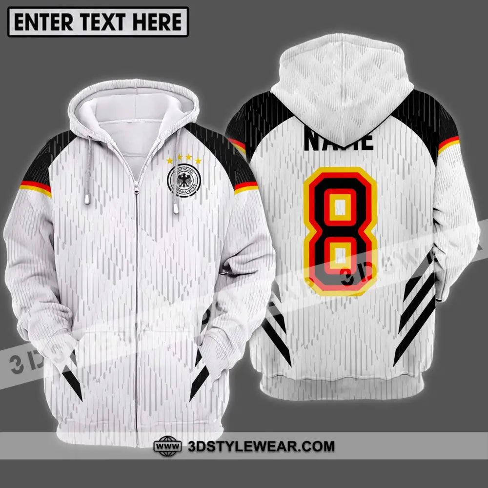 Unisex Shirt - Custom Name Germany National Team Zipper Hoodie / S T-Shirt