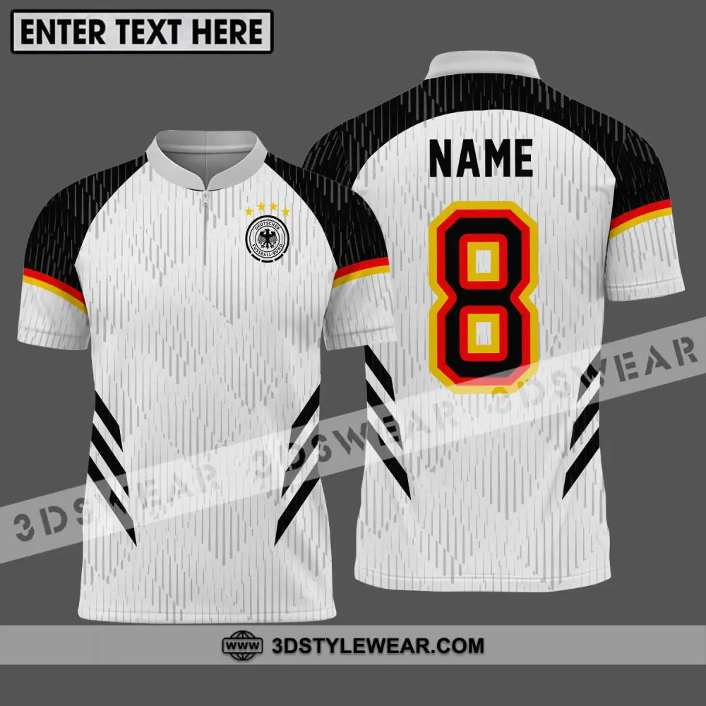 Unisex Shirt - Custom Name Germany National Team Zipper Polo / S T-Shirt