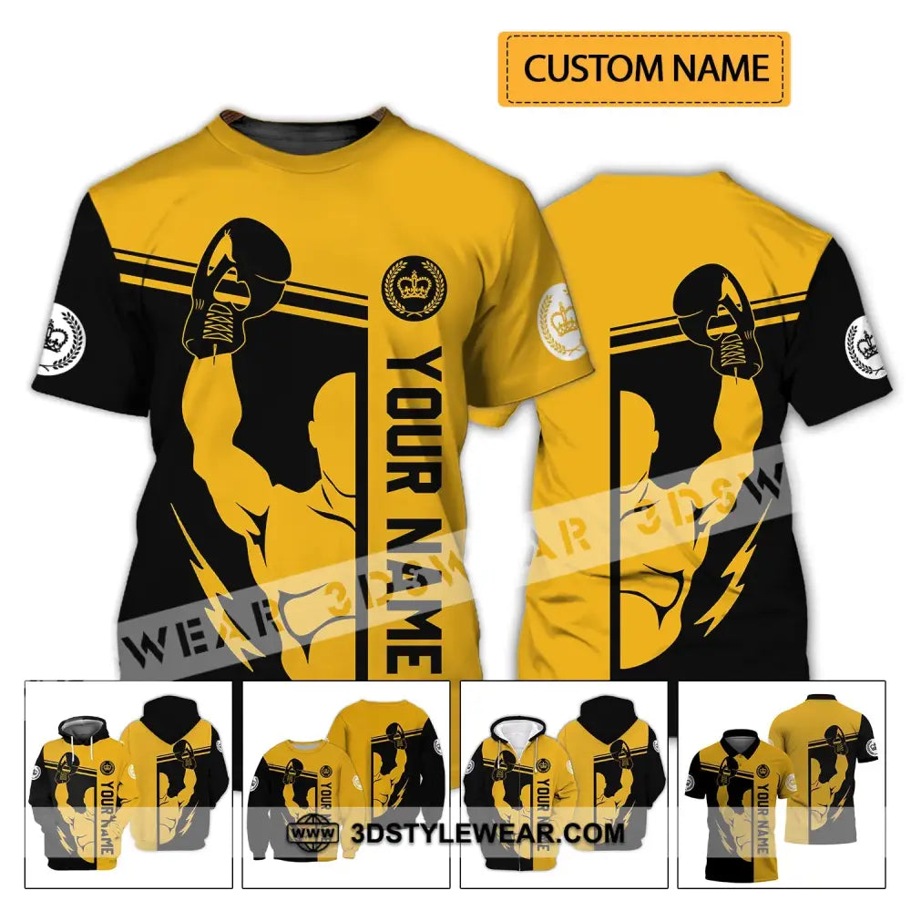 Unisex Shirt - Custom Name Gift For Boxing Lover Logo T-Shirt