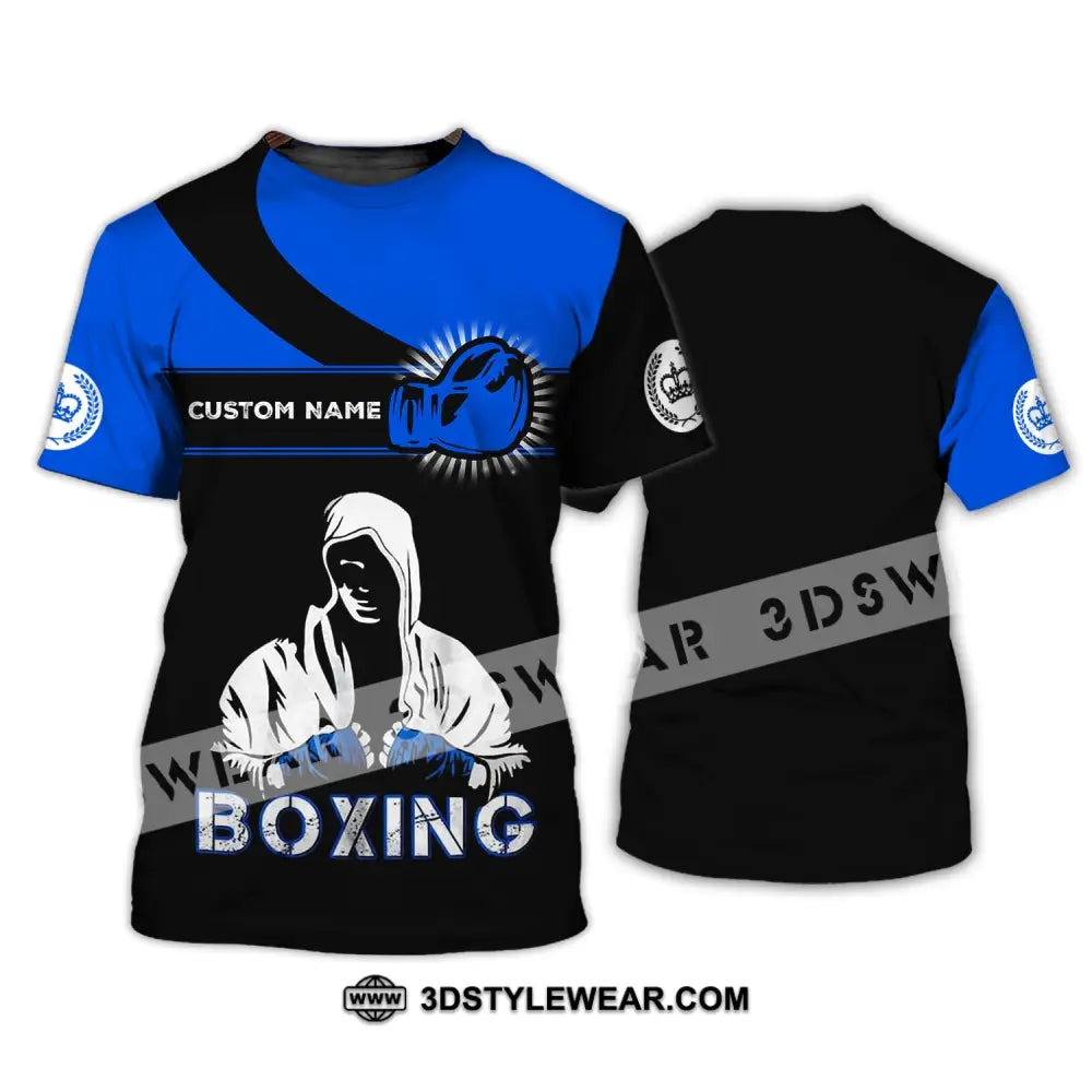 Unisex Shirt - Custom Name Gift For Boxing Lover Royal Blue And Black T-Shirt / S T-Shirt