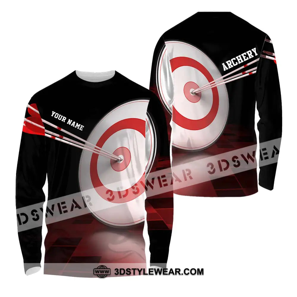 Unisex Shirt - Custom Name Hit The Archery Darts Long Sleeve / S T-Shirt