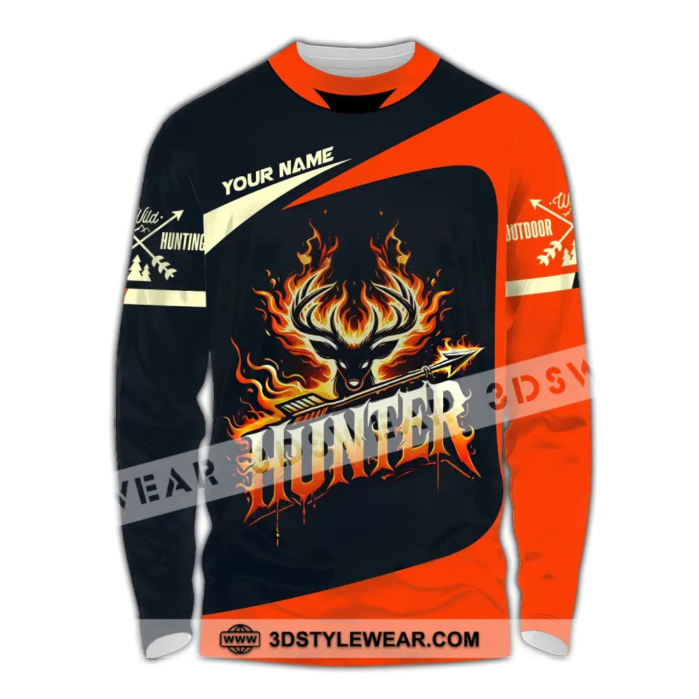 Unisex Shirt Custom Name Hunter Polo Long Sleeve / S T-Shirt