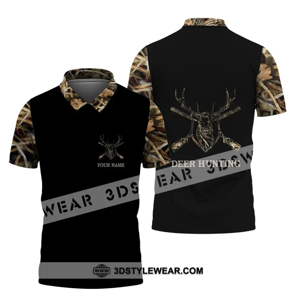 Unisex Shirt - Custom Name Hunting Deer Full Printing Polo / S T-Shirt
