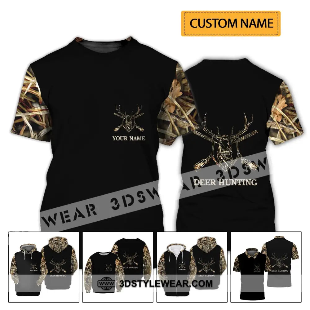 Unisex Shirt - Custom Name Hunting Deer Full Printing T-Shirt