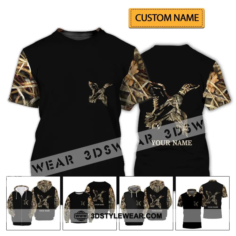 Unisex Shirt - Custom Name Hunting Duck Full Printing T-Shirt