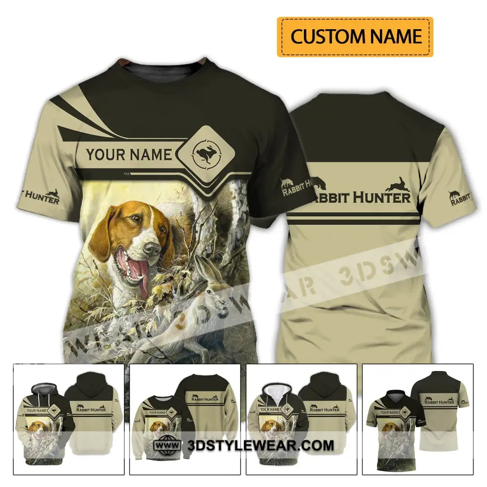 Unisex Shirt - Custom Name Hunting Rabbit Lover T-Shirt