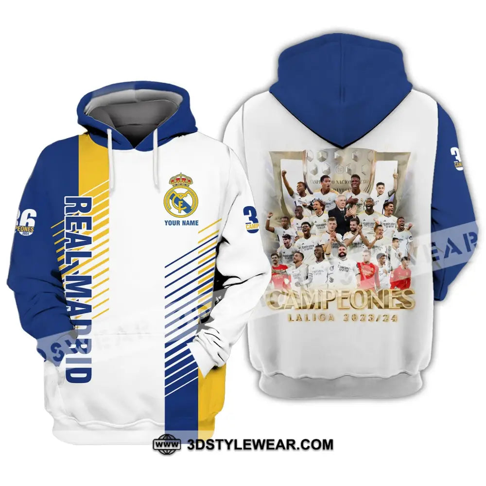 Unisex Shirt - Custom Name Los Blancos Champeones Laliga Hoodie / S T-Shirt