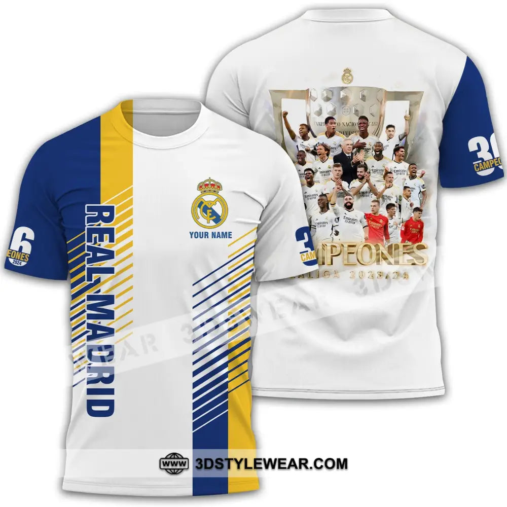 Unisex Shirt - Custom Name Los Blancos Champeones Laliga T-Shirt / S T-Shirt